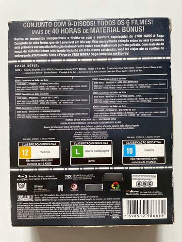 Box Blu-ray Star Wars A Saga Completa 9 Discos 6 Episódios (Usado)