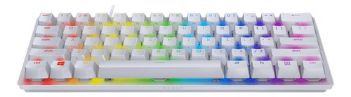 Teclado gamer Razer Huntsman Mini QWERTY inglês US cor mercury com luz RGB