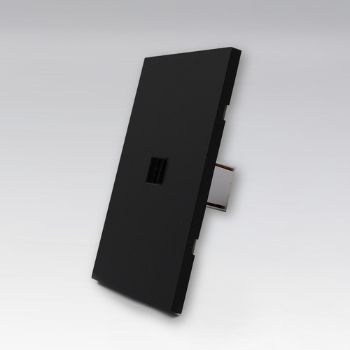 Placa Luxury Contacto Red Lan Tipo Rj45 Cat5 Color Negro 74x112mm Skin Feel Apl-609