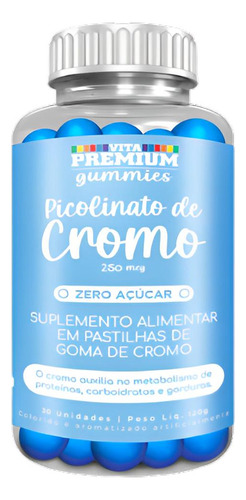 Kit 3 Und Picolinato De Cromo 30 Gomas Blueberry 2517530
