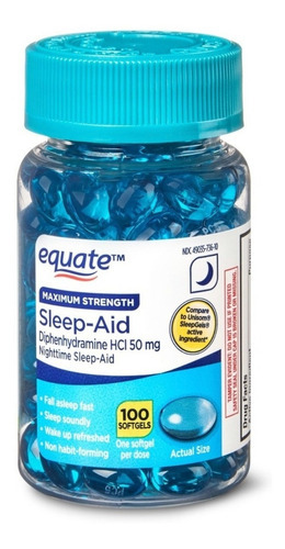 Sleep Aid 50 Mg Sueño Maximo Y Rapido 100 Capsulas Descanso Sabor Sin Sabor