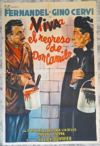 Afiche De Cine- El Regreso De Don Camilo- Fernandel