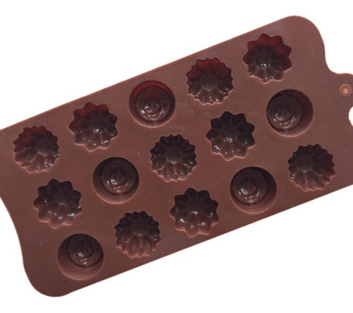 Forma Molde De Silicone Bombom Flores Chocolate Trufa Rosa