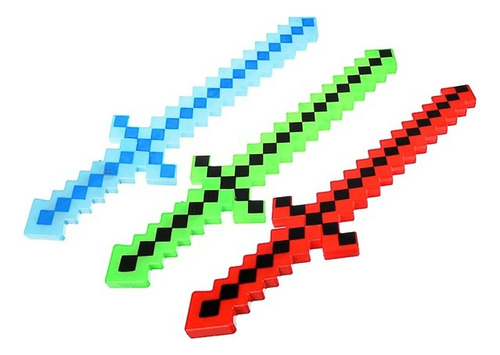 Espada Brinquedo Minecarft Com Led E Som P/ Entrega Presente