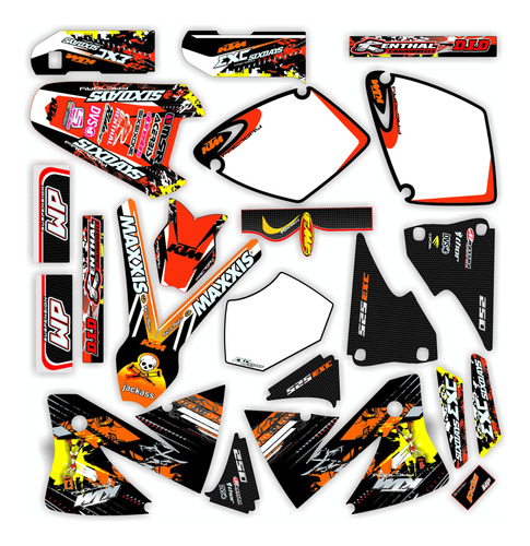 Calcos Ktm Exc 250- 520 2001-2002 Kit Completo Factory