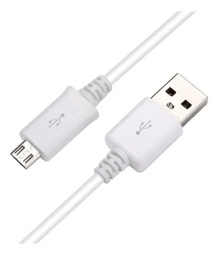 Imagen 2 de 2 de Cable Micro Usb 1 Mts Carga Y Datos Para Samsung Blanco
