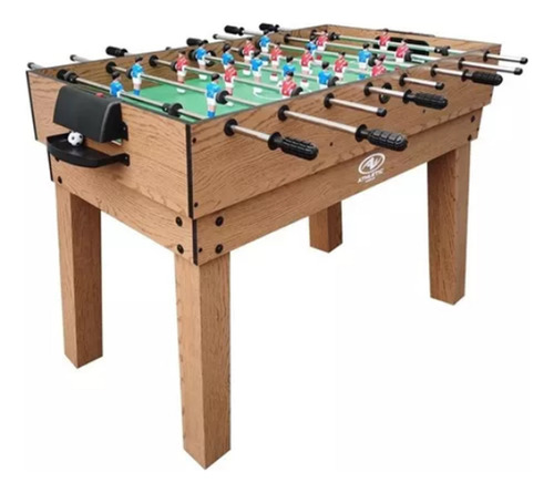 Multijuegos 3 En 1 Futbolito Billar Ping Pong Marrón Oscuro