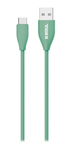 Imagen 4 de 4 de Cable Usb Tipo C 2a Largo 2 Metros Soul Textura Colores Soft Color Negro