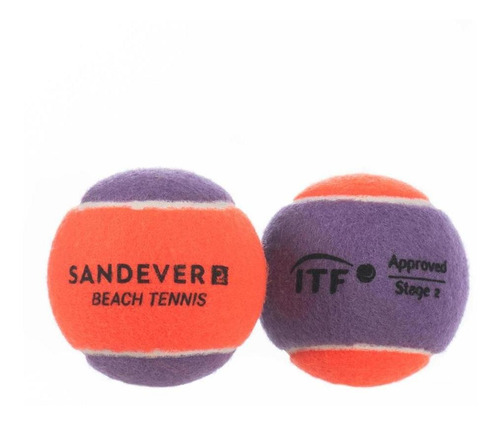 Bola De Beach Tennis Btb 900 (pack De 2) - Cor Roxo-laranja