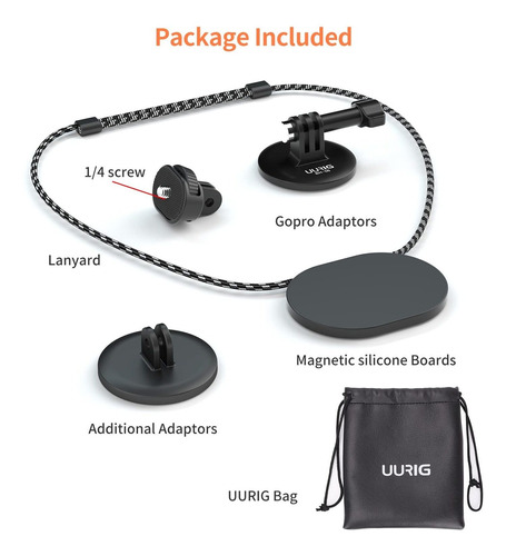 Uurig Gopro Accessorie Soporte Magnetico Giratorio Para