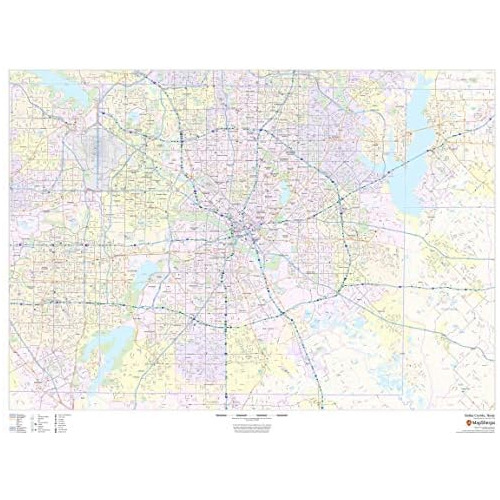 Mapa De Pared De Papel Del Condado De Dallas, Texas, 48...