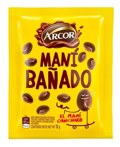 Maní Bañado Con Chocolate Con Leche Arcor X35 Grs