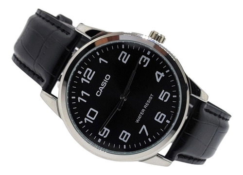 Imagen 5 de 8 de Reloj Cuero Negro Casio Mtp-v001l-1b