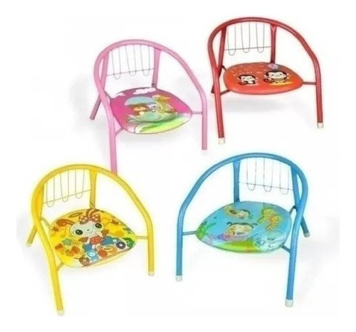 Silla Para Niños Niñas Varios Diseños Colores Metálica 