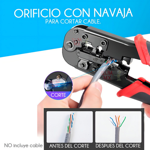 Pinza Ponchadora Vention Plug 3 En 1 Cable Rj45 Rj11 Color Azul