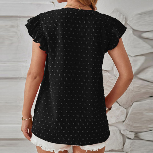 . Nueva Camiseta De Manga Larga Tejida Con Cuello En V Para