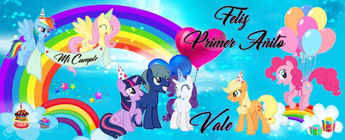 Imagen 1 de 4 de Banner Pequeño Pony Fondo Mesa Dulce Candy Bar Gigantografia