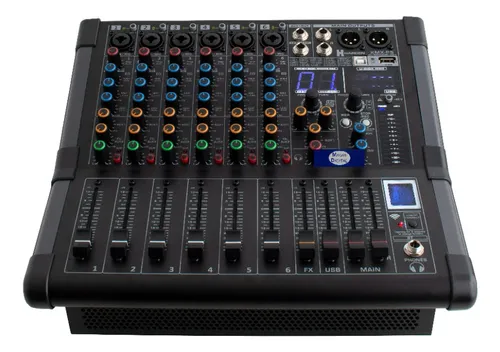 comprar Mezcladora Amplificada 6ch Harden Kmx-p5 Usb Bluetooh 340w