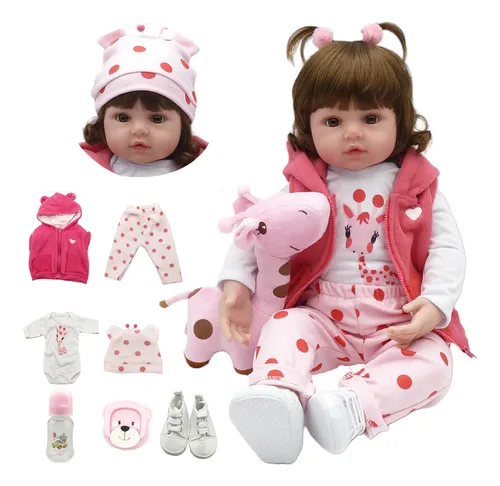 Brastoy Bebe Reborn Boneca Realista Silicone Boneca 48cm