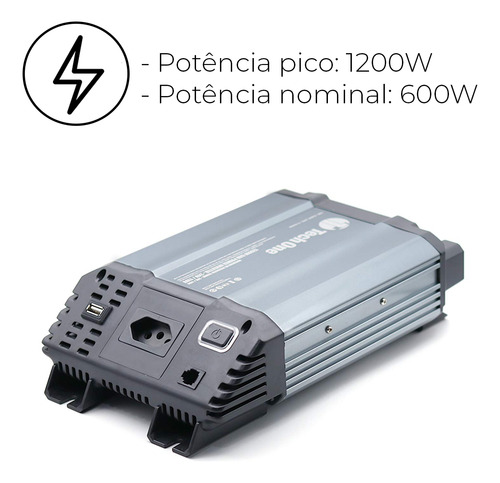 Inversor De Voltagem Potência 1200w 220v Tech One P/ Carros