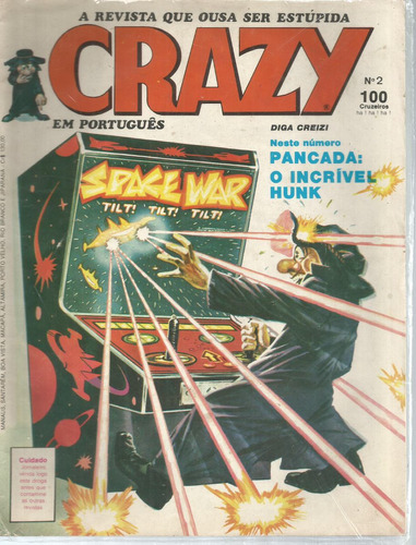 Crazy N° 02 - Pancada : O Incrível Hunk - Em Português - Editora Vecchi - Formato 20,5 X 27 - Capa Mole - 1981 - Bonellihq Cx442 H18