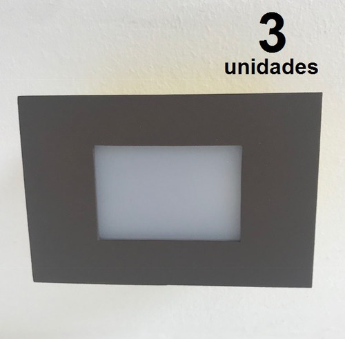 3 Balizador Retangular Parede Escada Caixa 4x2 Led G9 Marrom