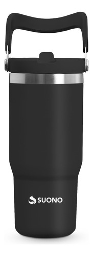 Vaso Térmico Suono Jarro Acero Inoxidable Con Manija 1200 Ml Color Negro Lisa