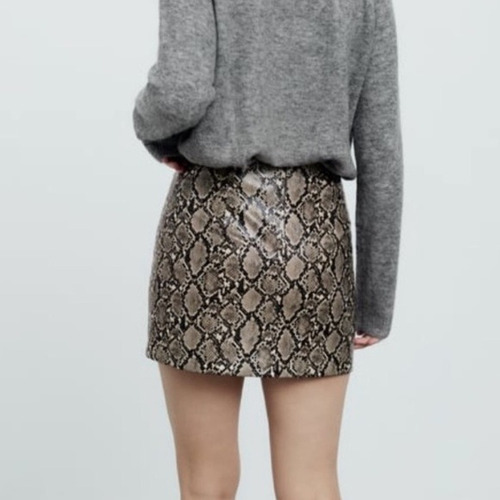 Pollera Zara Reptil Talle M Nueva Con Etiqueta