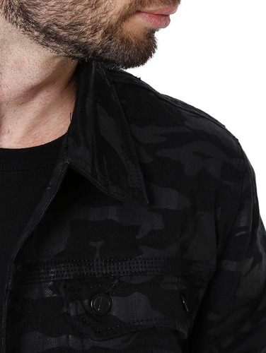 jaqueta sarja camuflada bivik preto
