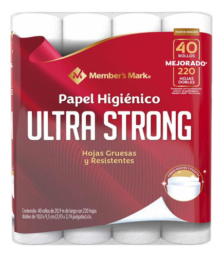 Papel Higiénico Ultra Strong 40 Rollos Resistentes P Baño 