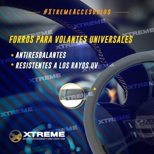 Forro Volante Carro Camioneta Cuero Negro Especial Talla L