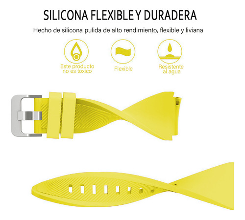 Correa Deportiva Texturizada Para Smartwatch Colmi C81 Amarillo 2.2 Cm