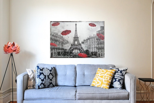 Cuadro Decorativo Pintura Imagen Torre Eiffel Textura Hogar