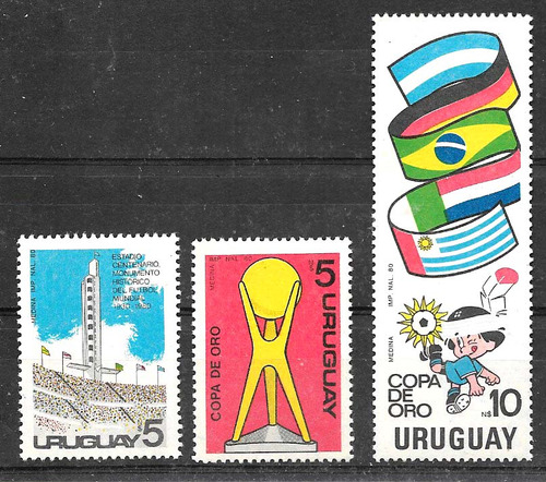 #9134 Uruguay 1980 Futbol Copa Oro Yv 1066-8 Mnh