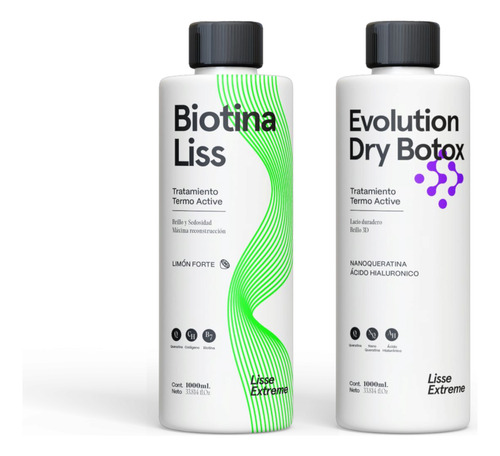 Combo Alisado Biotina Liss F4 1lt+dry Botox 1lt Lisse Extrem