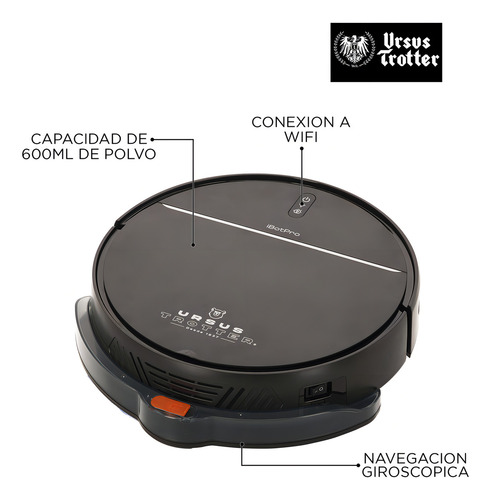 Aspiradora Robot Wi-fi Ursus Trotter 2x1 Aspira Y Trapea