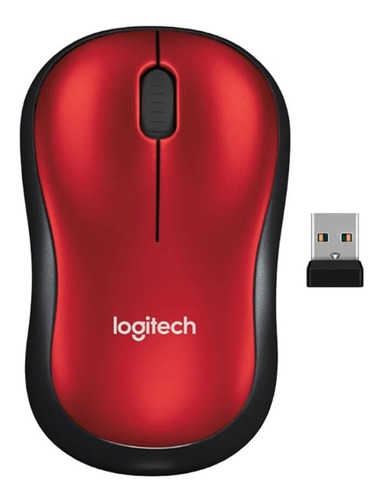 Logitech M185 Mouse Inalámbrico Rojo 
