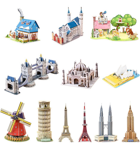 Set De Regalo Keentame 3d Puzzles Para Niños Diy Jigsaw Toys