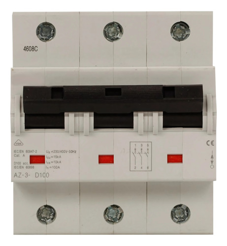 Interruptor Trifásico Termomagnético Eaton Az-3-c100 120 A Blanco