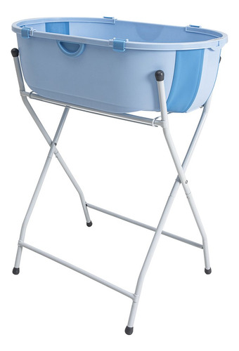 Banheira Dobrável Flap Plus Azul Com Suporte - Kiddo
