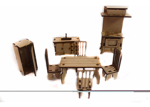 Imagem 4 de 4 de Kit De 27 Mini Móveis P/ Casa Casinha De Boneca Polly Mdf