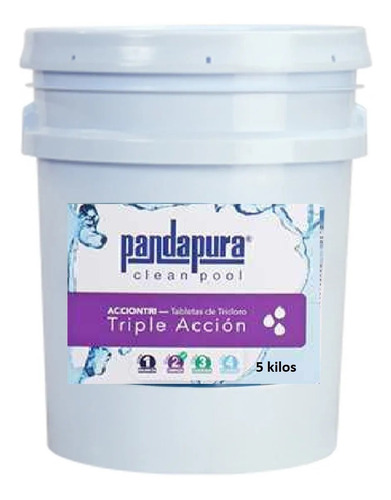 Cloro Triple Acción Alberca Pastillas 3 Pulgadas. 5 Kg