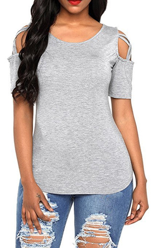 Blusa Moda Casual Mujer Suelto Elegante Manga Corta