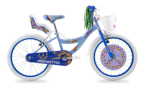 Bicicleta Cross Flower Power R20 1v Azul Niña Benotto