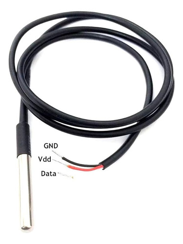 (10 Peças) Sensor De Temperatura Ds18b20 Prova Dágua 1m