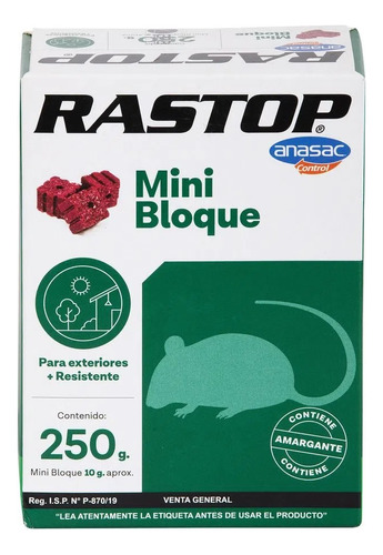 Rastop Mini Bloque 250gr Sucursal Anasac 