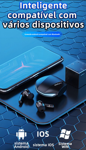Auriculares Bluetooth para juegos Lenovo Gm2 Pro, color negro