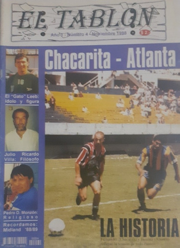 Revista El Tablón 4 La Historia De Atlanta Chacarita (Usado)