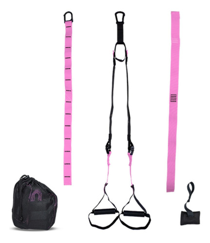 Fita Suspensão Tipo Trx Faixa Funcional Crossfit Pilates Cor Rosa-chiclete