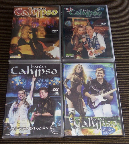 Lote Kit 04 Dvds Banda Calypso Ao Vivo 1,2,3 E 4 Original